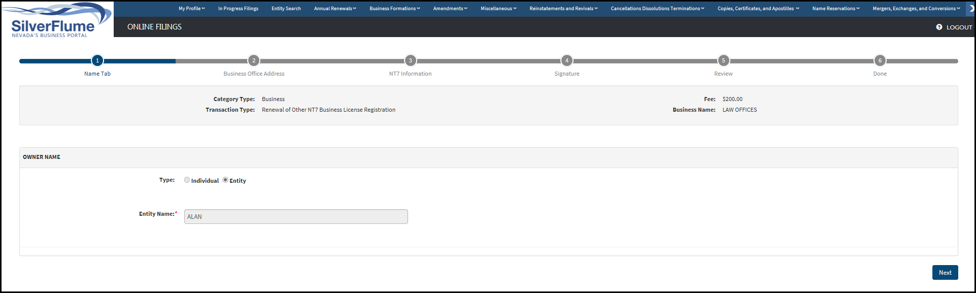 Other – State Business License Exemption